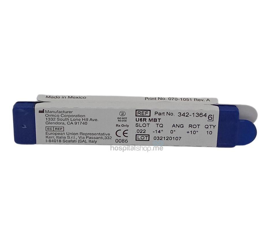 Ormco Accent Mini MBT Bondable First Molar Tubes Upper Right 0.022 U6R 10Pcs 342-1364