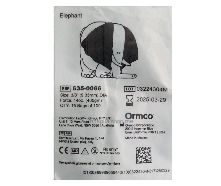 Ormco Zoo Pack Extra Oral Elastics Heavy 14 oz — 400 g 3/8” 9.35mm Elephant 15Pack of 100nos 635-0066
