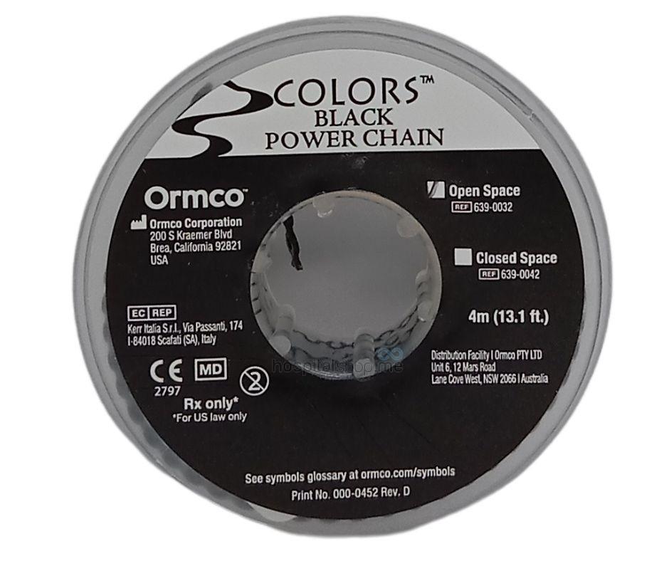 Ormco Power Chain Open Black 13.1 Ft 3.99mts Spool 639-0032