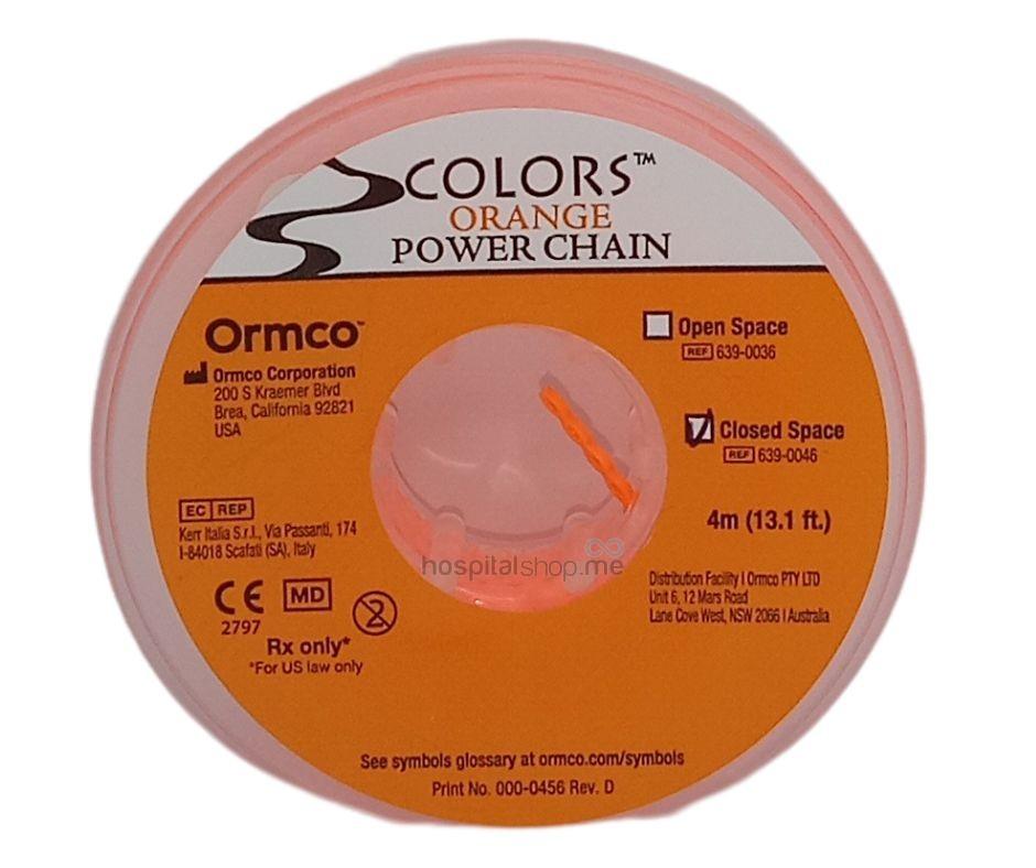 Recommend Power Chain Color Ormco Power Chain Closed Orange 13.1 Ft 3.99mts Spool 639-0046