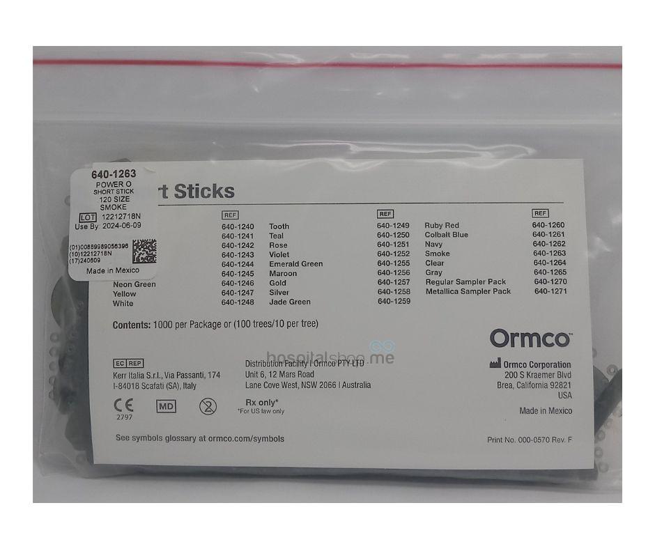 Ormco Power O Rings Ligatures Ties Smoke 1000Pcs 640-1263